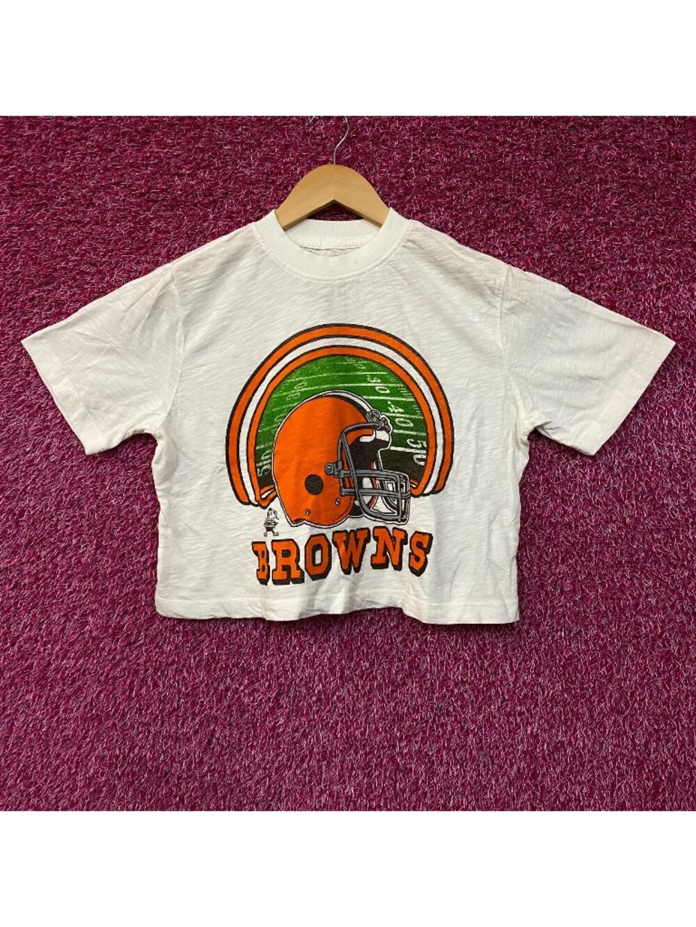 Junk Food Clothing NFL Cleveland Browns Game Time Women's Mock Neck Crop Tee XS